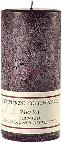 Vela de pilar Merlot texturizada de 4 x 9 pulgadas para bodascenas eventos festivos decoración del hogar 100 a 120 horas 4 pulgadas de diámetro x