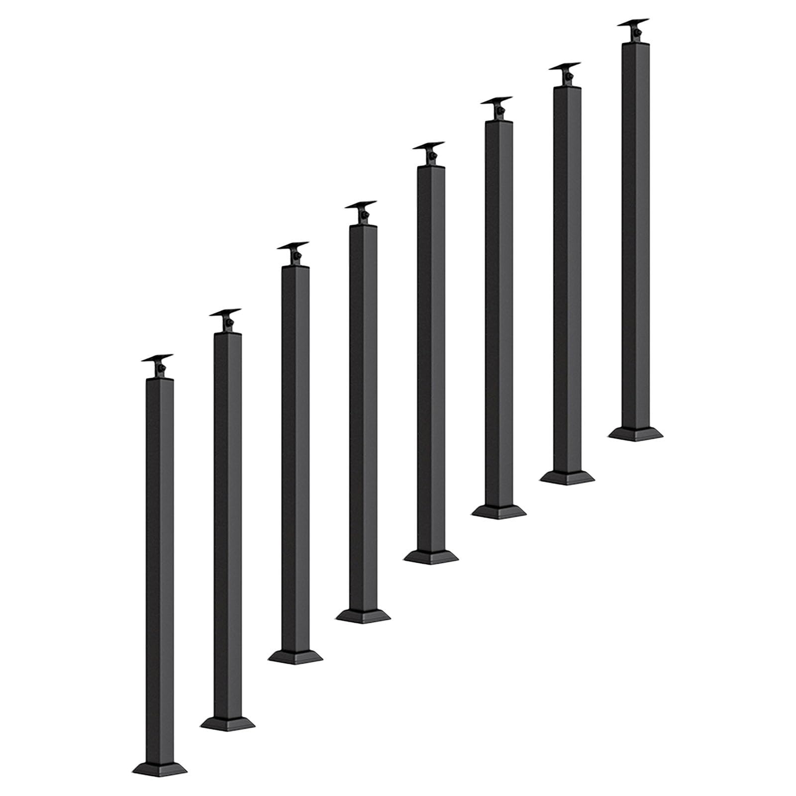Balaustra in metallo per interni ed esterni, sistema a colonna HighQuali ir per terrazze, portici e irs adiuble 70130 cm (8 pezzi H 139 cm/54)