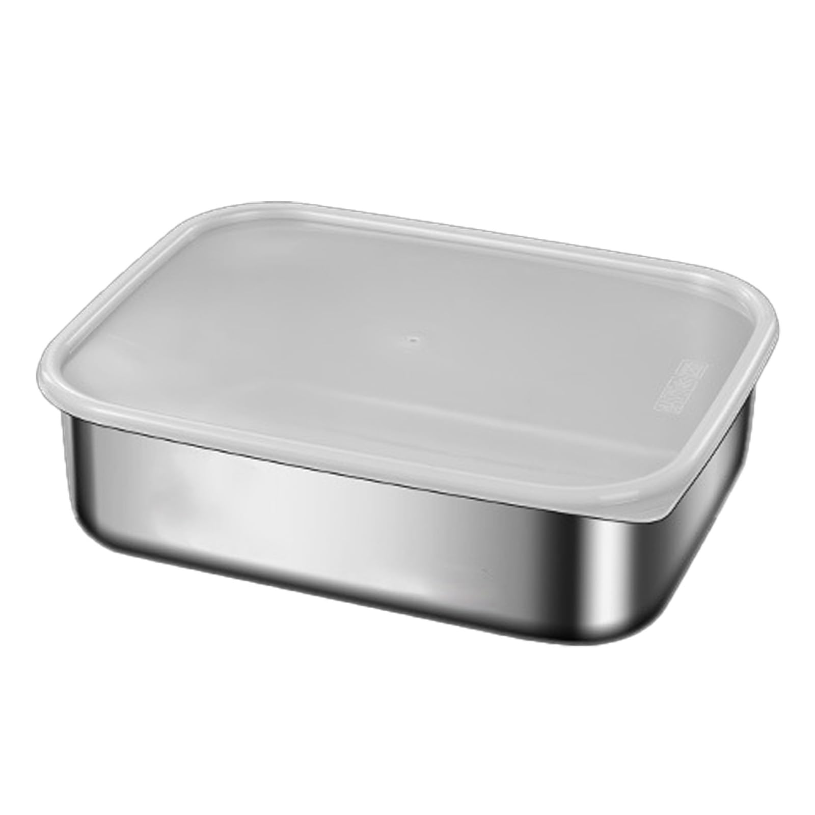 Tsophreniq Multipurpose Stainless Steel Food Preserver Lunch Box with Transparents Lid Household Crisper Practical Meal Container Family Food Organiser
