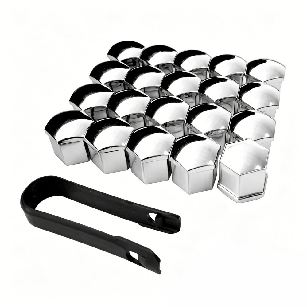 Woniyal 20 Pcs Car Wheel Nut Caps Bolt Covers for Cupra Tavascan 2025 2026, Tire Screw Cap Protection with Removal Tool Tyre Wheel Nut Covers Set,Silver-19mm