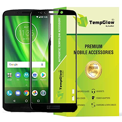 Image of Screen Protector for Motorola Moto G6 Play (Black) Tempered Glass Edge-to-Edge 6D Screen Guard With Installation Kit