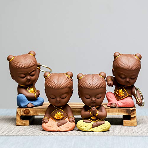 Kingzhuo Nezha - Juego de 4 figuras coleccionables artesanales, figuras de muñecas coleccionables de héroe antiguo y legendario chino, estatua de Nezha, figuras decorativas de cerámica, adornos