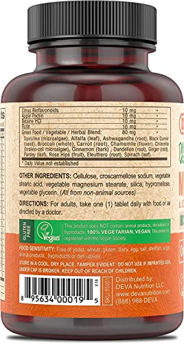 Deva Nutritional Vegan Multivitamin W/Out Iron 90 Tabs 90 Tablets #TOP2