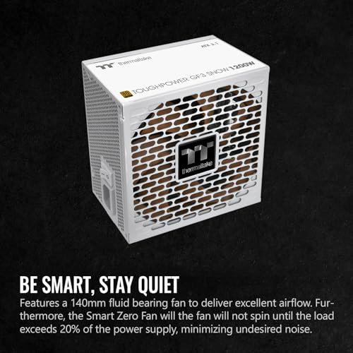 Image of Thermaltake Toughpower GF3 1200W; ATX 3.1; x2 Native PCIe 5.1 12V-2x6; Flat Cables; Japanese Main Capacitors; Colored Custom 135mm Fan; 80 Plus Gold Certified; Snow; PS-TPD-11200FNFAGU-N