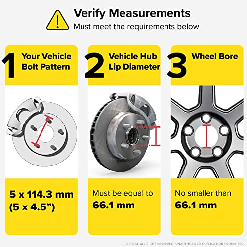 20mm (0.75 inch) Hubcentric 5x114.3 Wheel Spacers (66.1mm bore, 12x1.25
