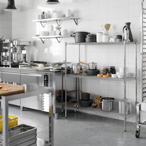 Regal Altair 18\" Deep x 48\" Wide x 54\" Height Wire Shelving Kit | 3-Tier | NSF Commercial Storage Rack Unit