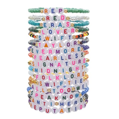 Uskerb 16 Pcs Friendship Bracelets Set Handmade Beaded Bracelets for Women Adjustable Bohemian Style Stackable and Colorful Jewelry Perfect for Gifts Beach Party and Daily Wear