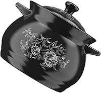 Vista 4 de Olla de cerámica para estofado de cerámica, resistente al desgaste, multiusos, con asas, cubierta resistente al calor para personas, hermoso diseño