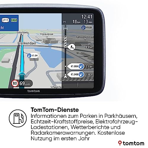 TomTom Navigationsgerät GO Superior (7 Zoll, Stauvermeidung Dank TomTom Traffic, Karten-Updates Welt, schnelle Updates via WiFi, Verfügbarkeit von Parkplätzen, Kraftstoffpreise)