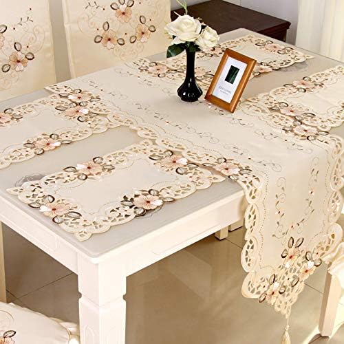 Rehomy Table Runner, Tea Table Cover Decoration Vintage Embroidered Flowers Table Runner (40x249cm/15.7x98)