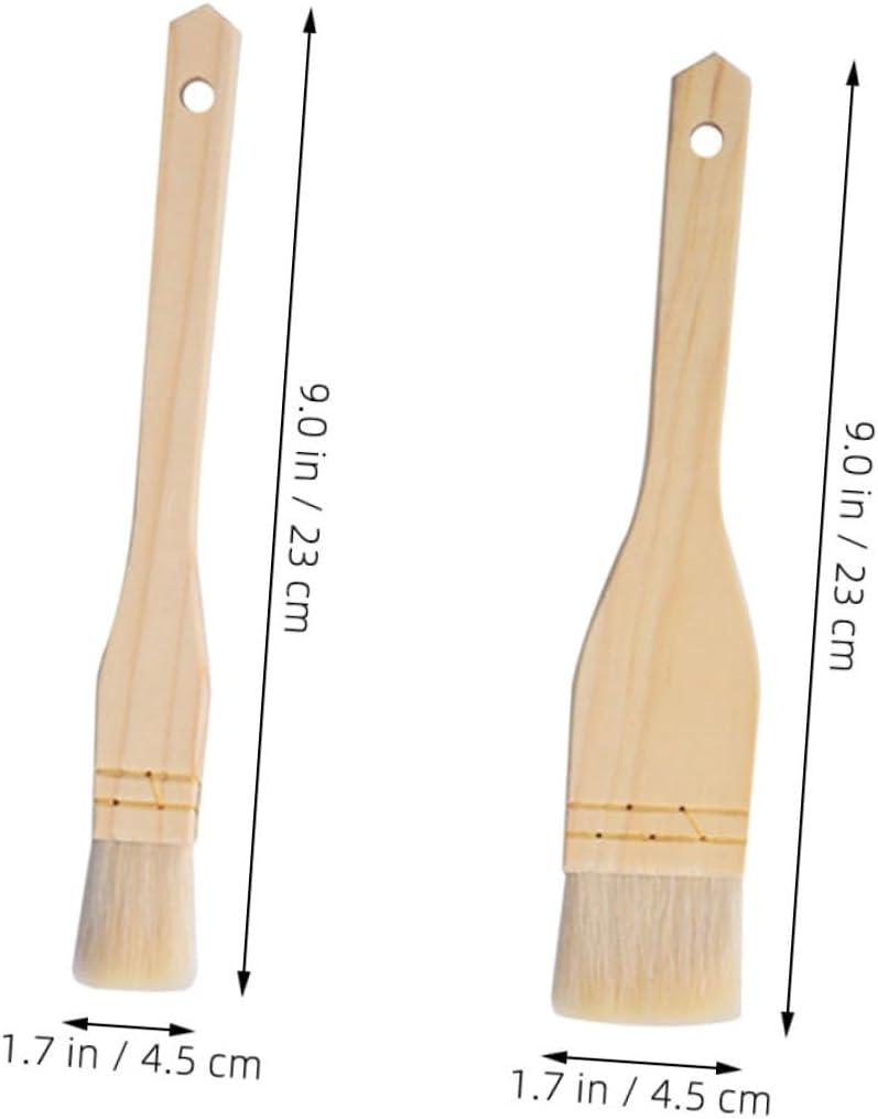 Luxshiny 4Pcs Wooden Handle Bbq Basting Brush Versatile Pastry Brush for Cooking Baking Grilling Easy to Clean for Sauces Oil Marinades