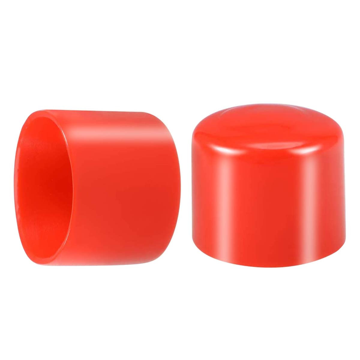 Screw Thread Protectors, PVC Rubber Round Tube Bolt Cap Plastic End Cap Cover Thread Protectors Red, Inner Dia 60mm๏ผ 100 Pcs โ image 1