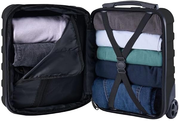 Cabin Max Anode 40 x 30 x 20 cm Hardscalen - Maleta con Ruedas para bajo Asiento, 24 L, Wizz Air, Eurowings (Black, 40 x 30 x 20 cm, Ampliable a 40 x 20 x 25 cm) - 3