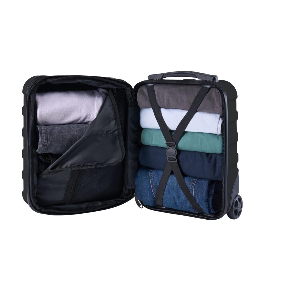 Cabin Max Anode 40 x 30 x 20 cm Hardscalen - Maleta con Ruedas para bajo Asiento, 24 L, Wizz Air, Eurowings (Black, 40 x 30 x 20 cm, Ampliable a 40 x 20 x 25 cm) — view 3