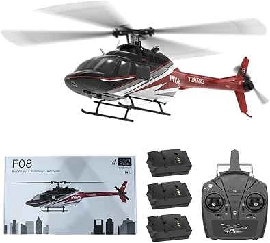 1/27 Scale Bell 206 RC Helicopter, 2.4G 6CH Brushless Direct-Drive 6G Flybarless Gyro RC Airplane Model with Optical Flow Positioning & Altitude Hold RTF Version