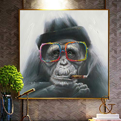 Affiche gorille fumer pour décoration salon moderne et design scandinave