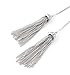 Tassel Pendant Lariat Y Necklace Long Snake Chain Necklaces with Adjustable Crystal Slider Ball (Silver)