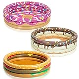 3 Pack 45' X 10' Inflatable Kiddie Pools, Donuts & Burger & Ice Cream Swimming Pool for Kids Summer Fun, Indoor&Outdoor Water Kiddie Pool Baby Pool Pit Ball Pool