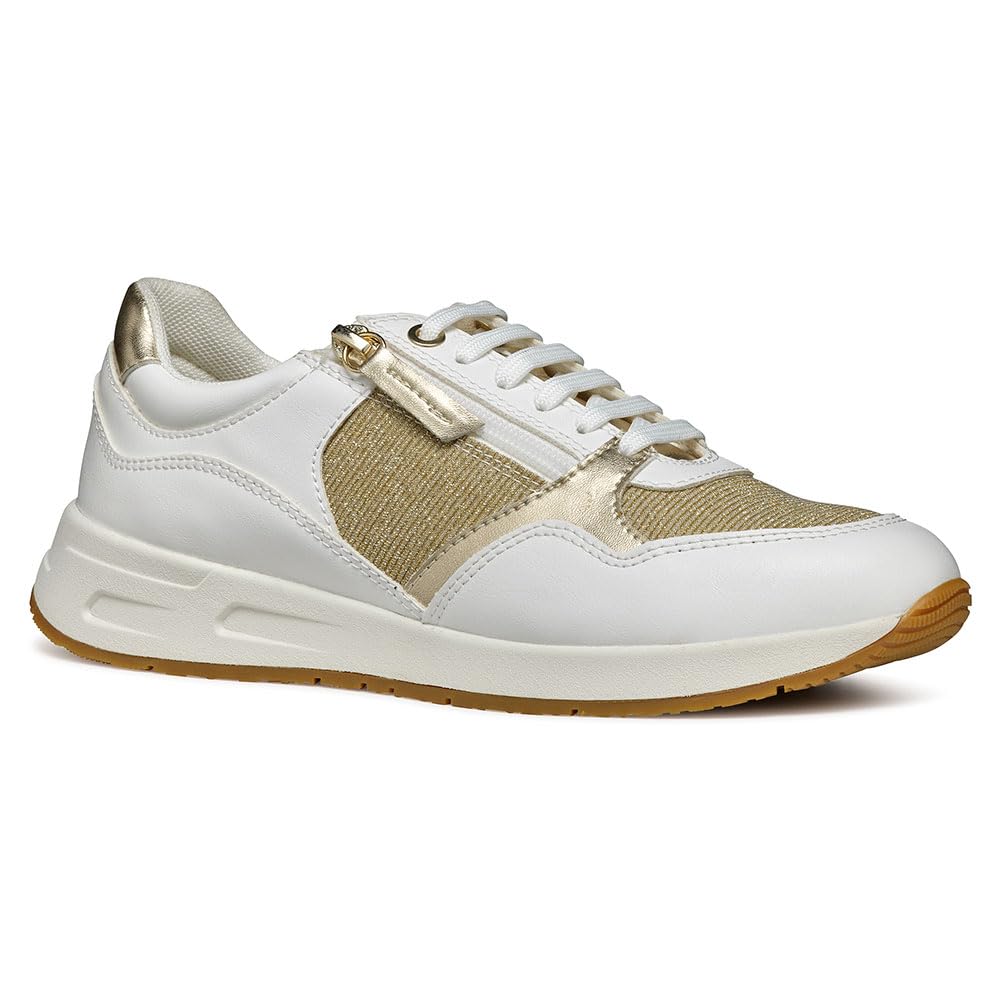 Geox Women's D Bulmya Trainers, Lt Gold White, 7.5 UK