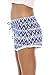 Just Love High Waisted Women Shorts - Summer Pom Pom Beach Shorts,Blue/white Aztec,Medium,Blue/White Aztec,Medium