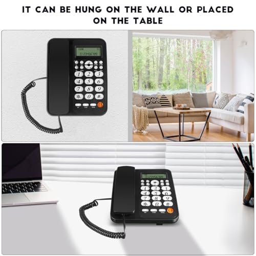 Teléfono fijo con cable y pantalla de identificación miniatura 3