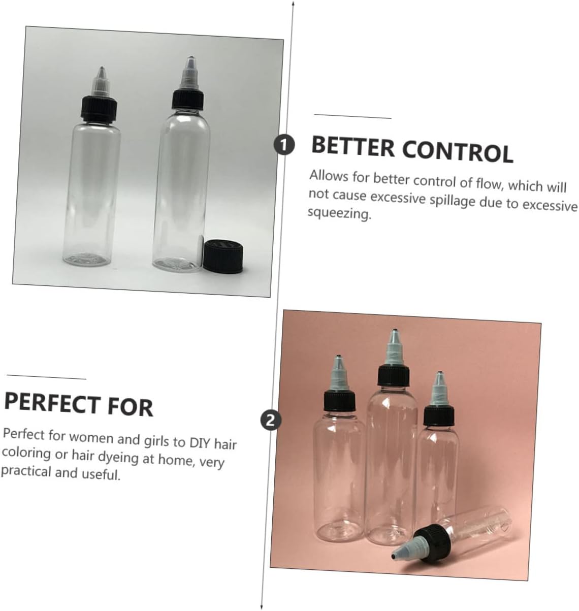 20 Pack 120ml Plastic Hair Color Applicator Squeeze Bottles