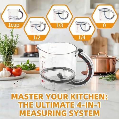 Vaso medidor ajustable 4 en 1 con base auto-limpiante miniatura 5
