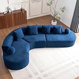 Luscriate Sofá esquinero XXXL Cloud de 327 cm en forma de L, azul de 5 plazas (Blue-5S)