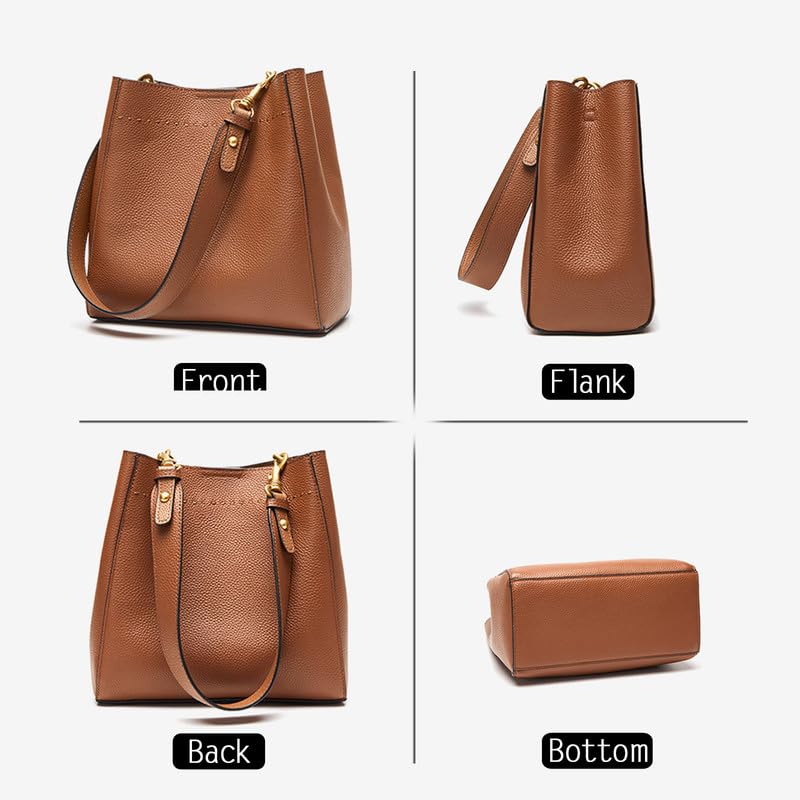 Hobo Taschen für Frauen Leder Eimer Umhängetasche Tote Top Handle Taschen Casual Damen Handtaschen mit Breiten Riemen für Arbeit Einkaufen Dating