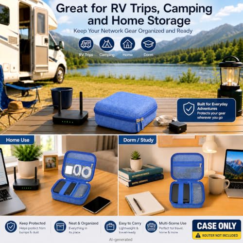 Image of Case Compatible with TP-Link BE3600 Wi-Fi 7 |6 (AX1500 AX3000) Portable Travel Router,(Box Only) (for BE3600, Blue L)