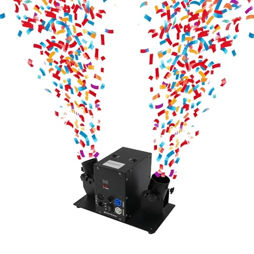 Cañón Profesional de Confeti de 2 Cabezas, Lanzador Eléctrico DMX512 de Doble Barril con Control Remoto para Eventos y Fiestas miniatura 1