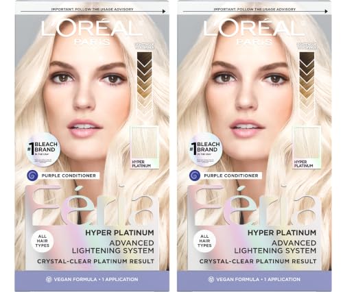 L’Oreal Paris Feria Hyper Platinum Hair Bleach, Lifts Up To 8 Levels, Includes Anti Brass Purple...