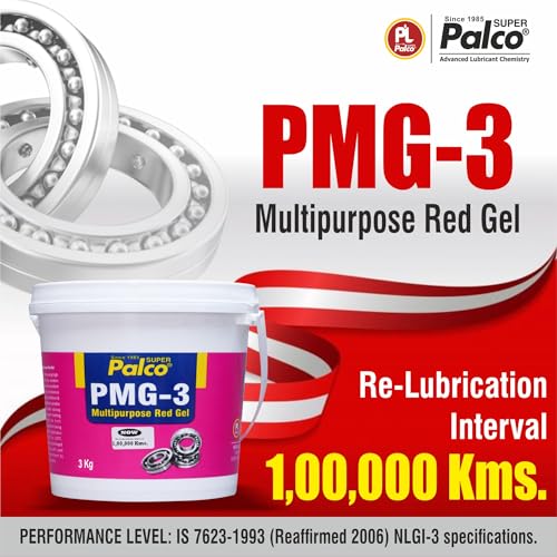 Image of PALCO PMG-3 Red Grease 3 Kg, NLGI-3, Multipurpose Lithium Grease, Pack-4