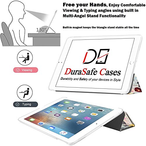 Image of DuraSafe Cases for iPad 9.7 Inch 5th 6th Air 1st Air 2nd Gen [iPad 5 6 Air 1 Air 2 ] A1893 A1954 A1822 A1566 MD785HN /A MD788HN /A MD786HN /A MD789HN /A Printed Sleek Design Flip Case - Yarn Flowers