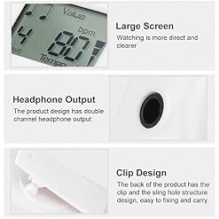 Dilwe M50 Mini métronome LCD Blanc – Image 5