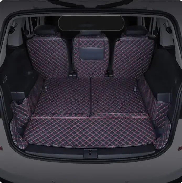 Tapis de coffre cuir pour VW Touran L protection sur mesure chic marron