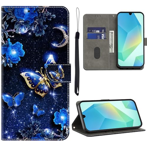 Housse Samsung A13 et A04s clapet magnétique antichoc et étui protection papillon