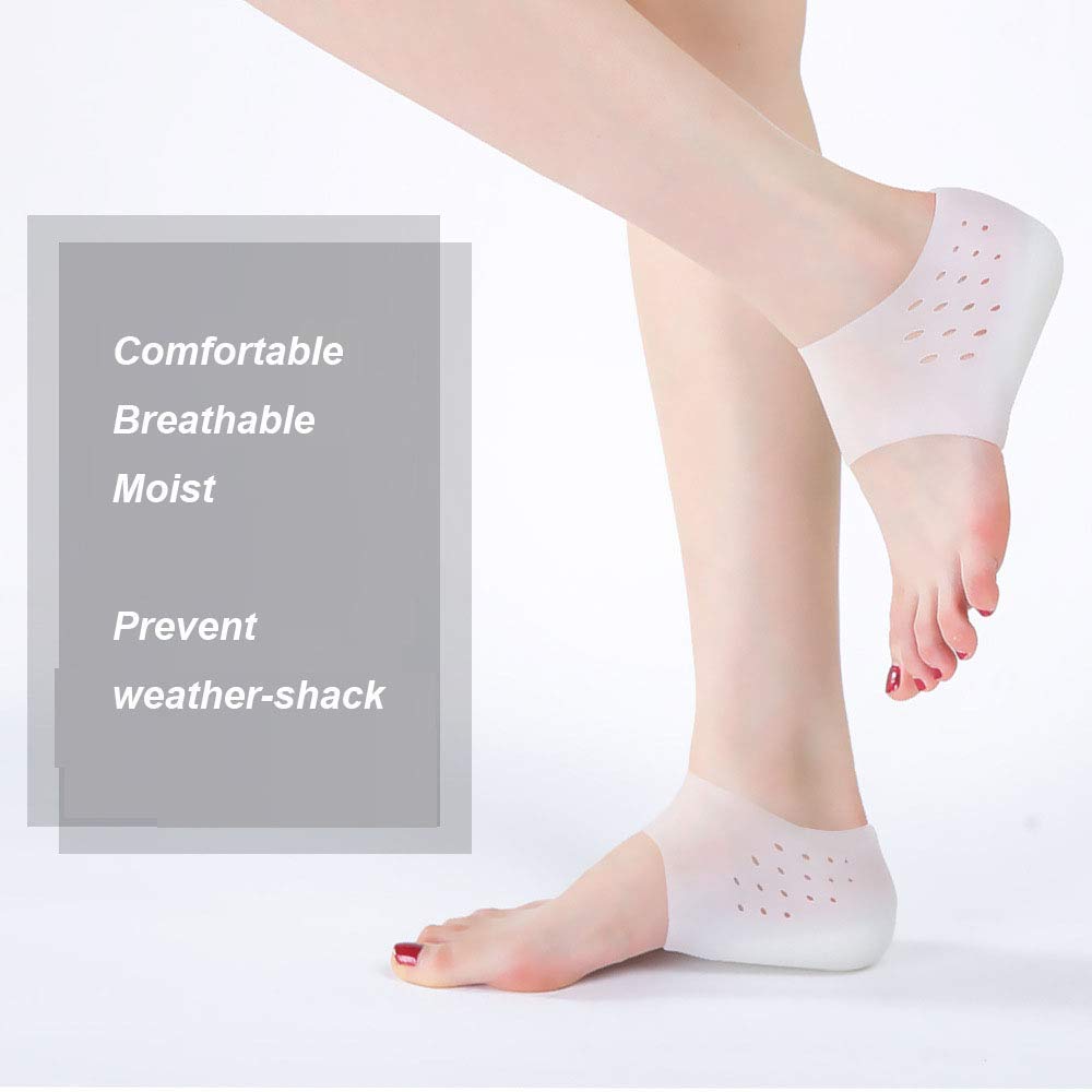 1 Pair Silicone Gel Insoles for Women, Silicone Gel Heel Cups Foot Pain Relief Pads Cushions Ball Foot Gel Pads Cushions