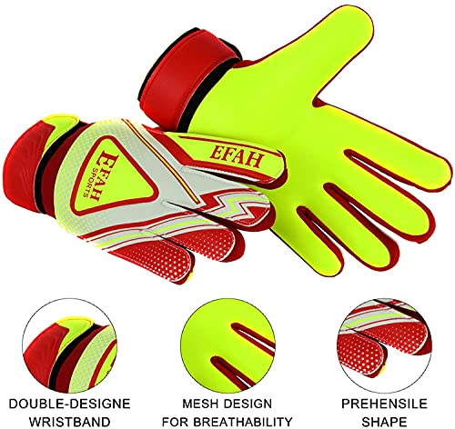 Efah Sports Soccer Goalie Goalkeeper Gloves For Kids Boys Children Football Gloves With Strong Grips #TOP1