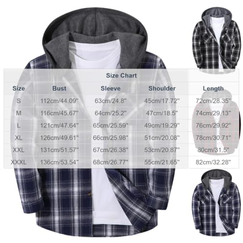 Flannel Shirt for Mens Long Sleeve Button Down Shirts Casual Plaid Hoodies - image 3