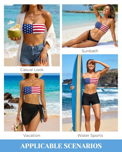 Image of Aqua Eve Women Strapless Bikini Top Only Bandeau Swim Top Tube Top Swimsuit