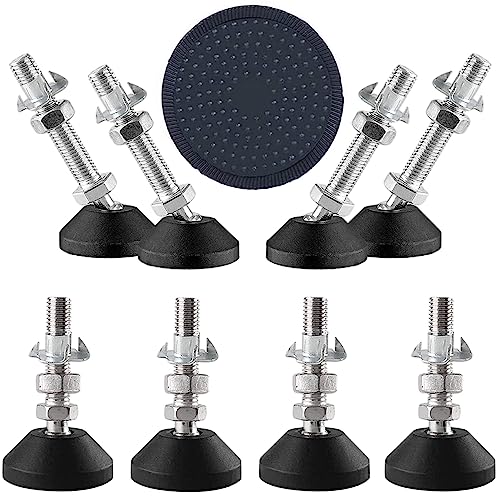 Uni-Fine 8 pieces levelling feet M8 x 50 x diameter 50 mm, can withstand 450 kg, adjustable foot, adjustable furniture feet
