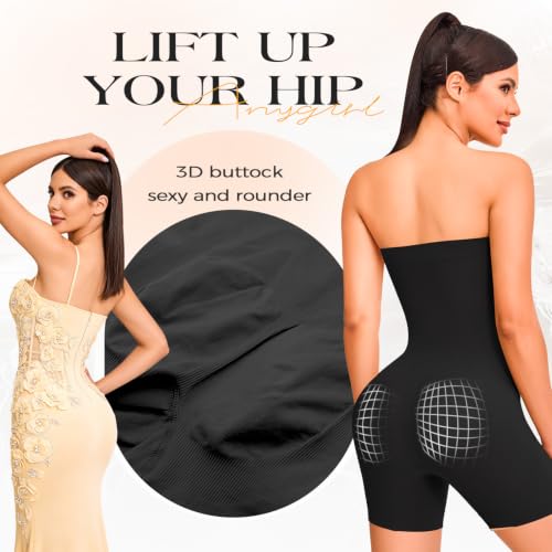 Image of Anygirl Strapless Shapewear Bodysuit Tummy Control Seamless Full Body Shapewear Body Shaper Jumpsuit Tops
