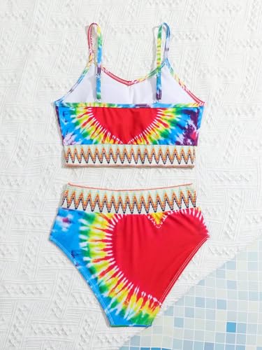 Image of WDIRARA Girl's 2 Pieces Swimwear Graphic All Over Printed Cami Tops and Panty Bikini Sets