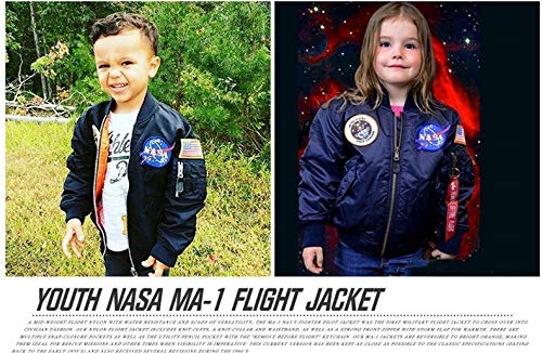 OYSTERBOY Youth NASA MA-1 Flight Light Weight Jacket Military Coat for Kids Boys4