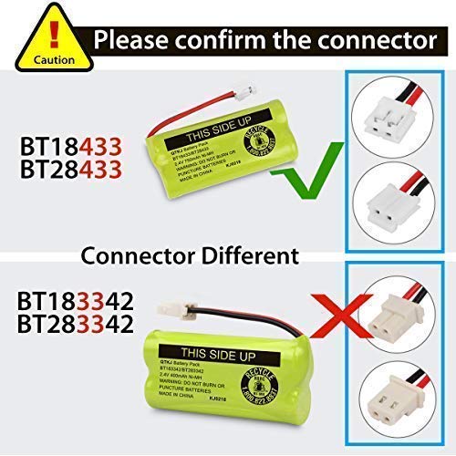 QTKJ BT184342 BT18433 BT284342 BT28433 BT-1011 BT-1018 BT-1022 Cordless Phone Battery for Vtech CS6209 CS6219 CS6229 DS6322 DS6151 DS6101 AT&T CL80100 CL80109 Uniden DCX400 BT-6010 DWX337 (3-Pack)