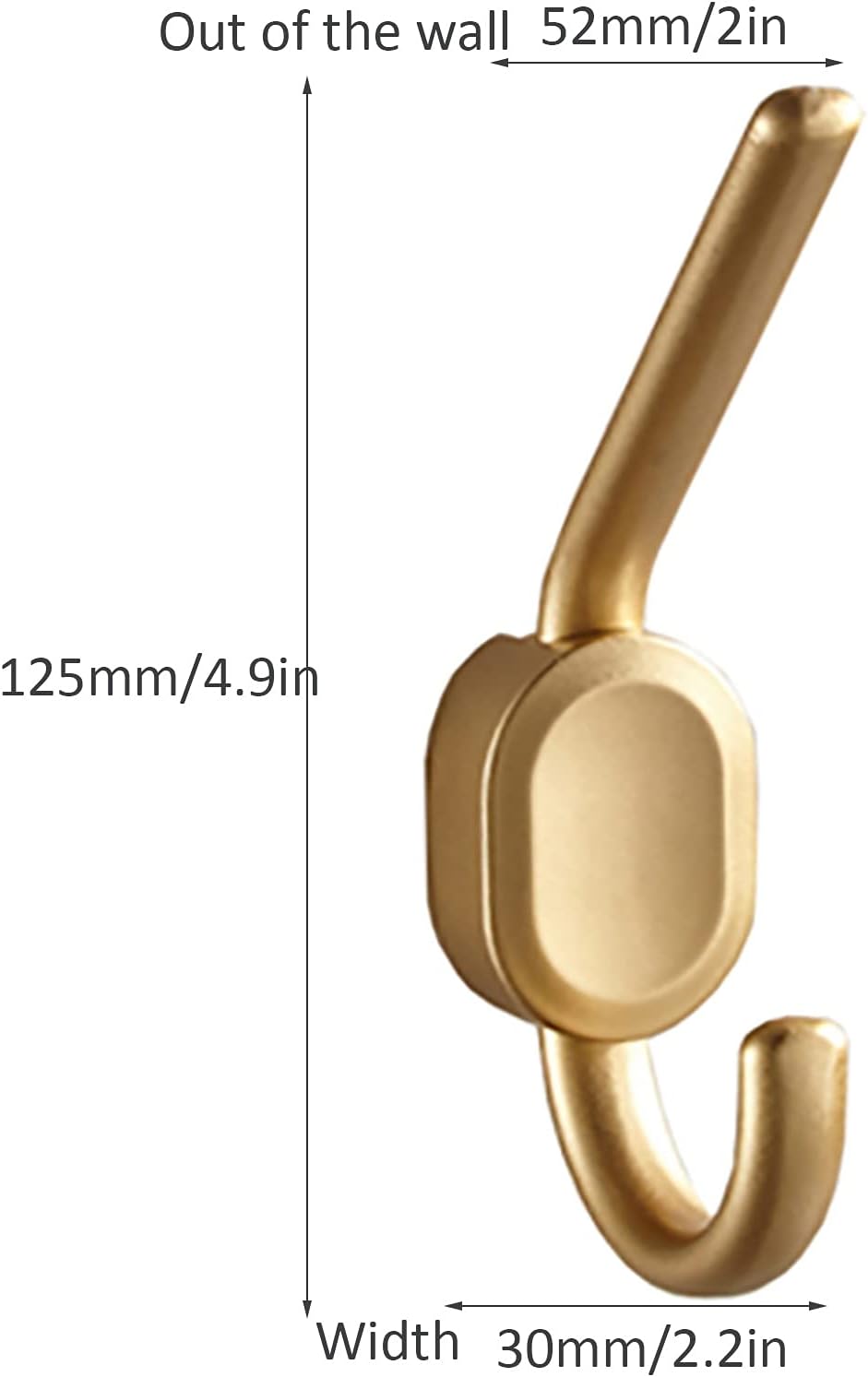 ZSH 5 Pack Coat Hook, European Style Double Hook Robe Hook, Wall-Mounted Clothes Hanger with Screws, for Bathroom and Bedroom Door Wall Hook, 5 Colors (Color : A)