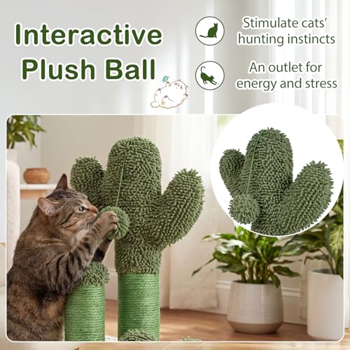 Rascador para gatos tipo cactus Tangkula verde miniatura 7