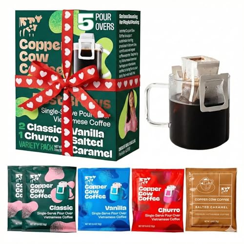 Copper Cow Coffee Premium Pour Over Single-Serve Vietnamese Coffee |