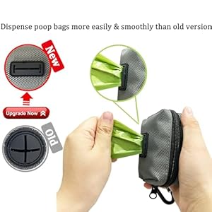 Dog Poop Bag Holder, 2 Pack Poop Bag Holder for Leash, CAKOVANO Pet Waste Bag Dispenser Dog Bag Holder Leash Attachment, Poop Bag Dispenser with Carabiner Clip with 2 Rolls of Poop Bags